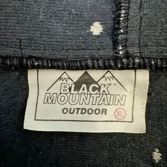 Vintage Black Mountain Winter Cabin Christmad Scene Ski Deep Pile Fleece Jacket - Picture 2 of 7